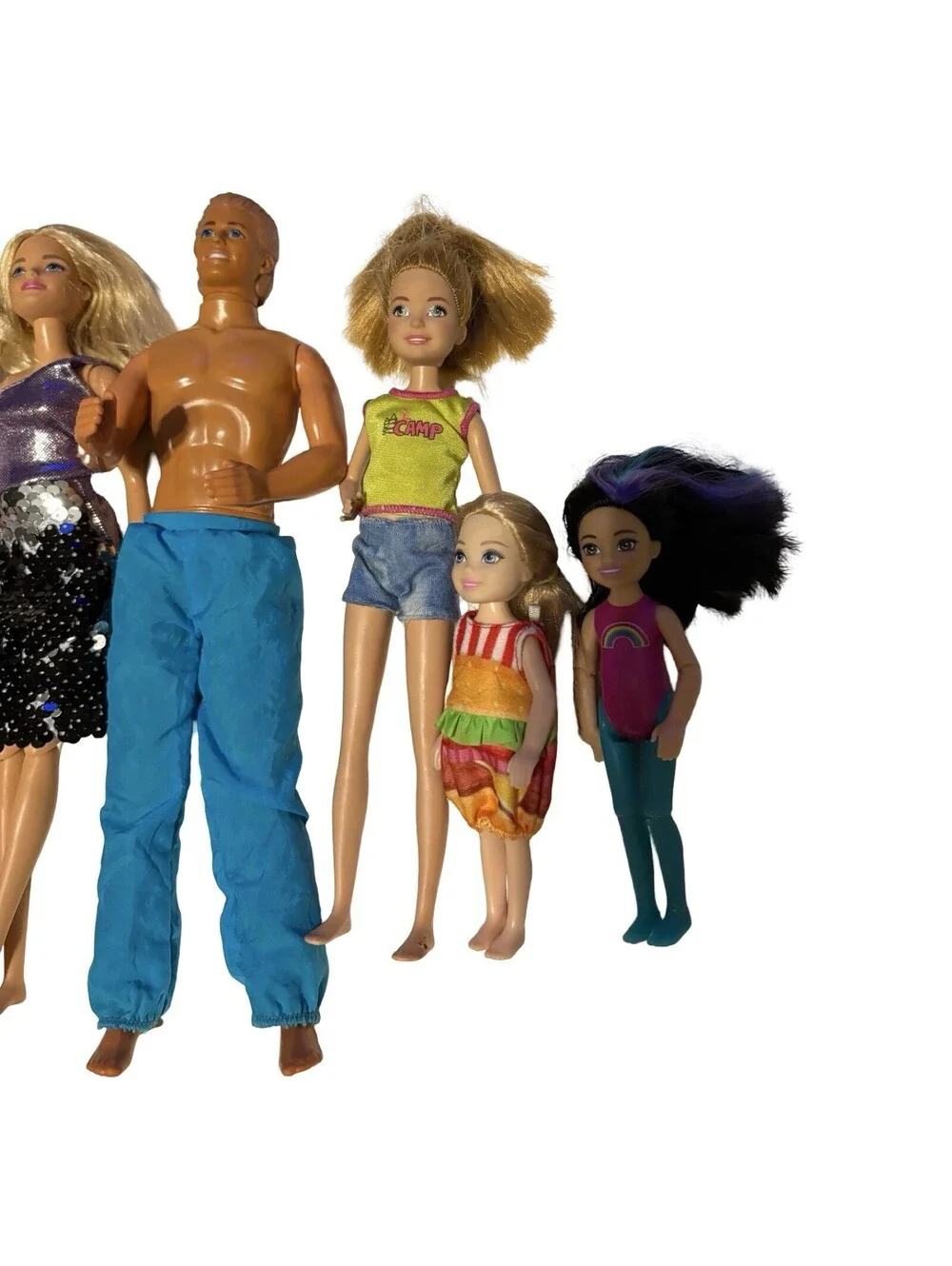 Lot of 9 Miscellaneous Barbies with Clothing